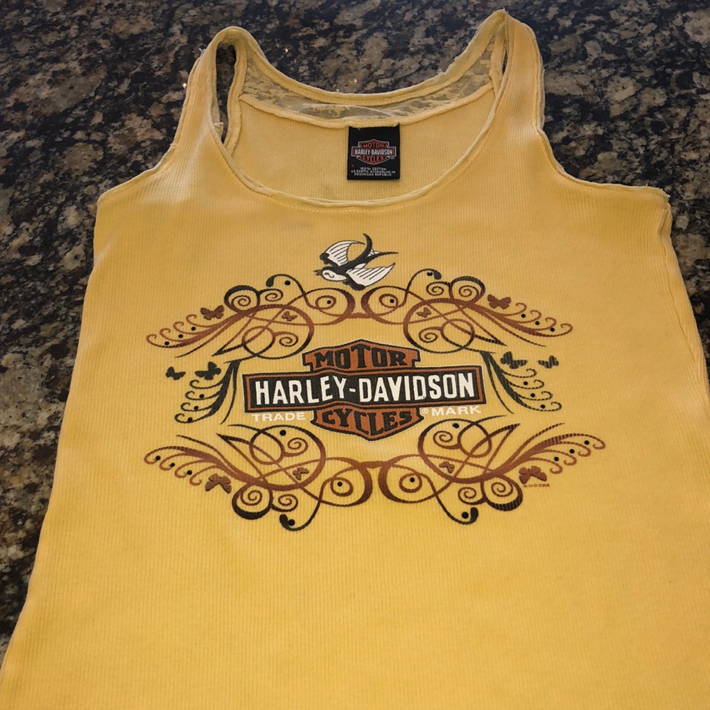 HarleyDavidson Yellow Daytona Beach Tank Top L